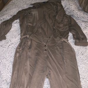 Forever 21 Army Green Long-Sleeve Romper